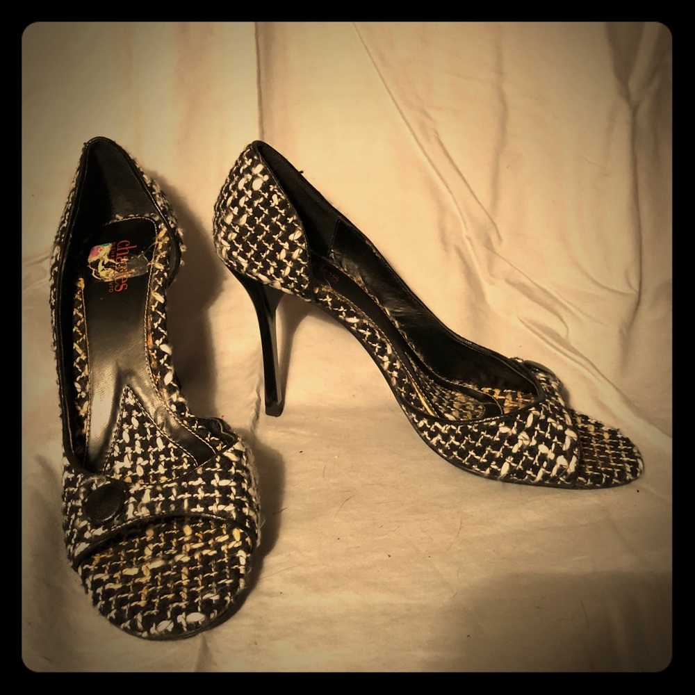 Charles by Charles David B/W tweed heels